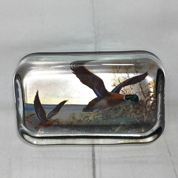 Mallard Duck Paperweight Via Vermont English Glass 4" - Picture 2 of 6